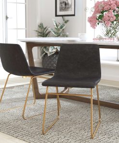 Flash Furniture Commercial Grade Dining Chairs, Gray/Gold, Set Of 2 Chairs