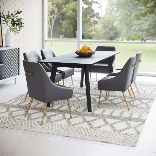 Zuo Maxine Dining Accent Chair, Gray/Gold - Image 2