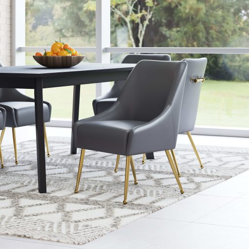 Zuo Maxine Dining Accent Chair, Gray/Gold
