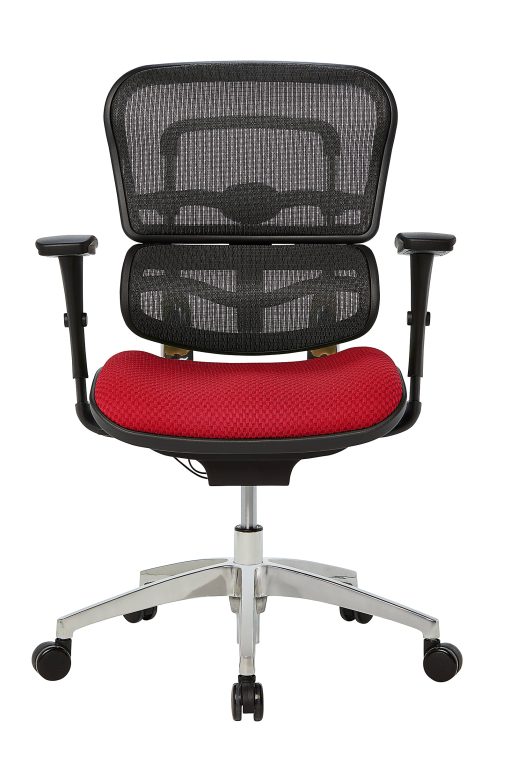WorkPro® 12000 Series Ergonomic Mesh/Premium Fabric Mid-Back Chair, Black/Cherry, BIFMA Compliant - Image 2