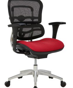WorkPro® 12000 Series Ergonomic Mesh/Premium Fabric Mid-Back Chair, Black/Cherry, BIFMA Compliant