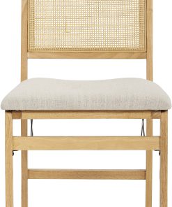Powell Menlo Rattan Cane Folding Chair, Beige/Natural 2