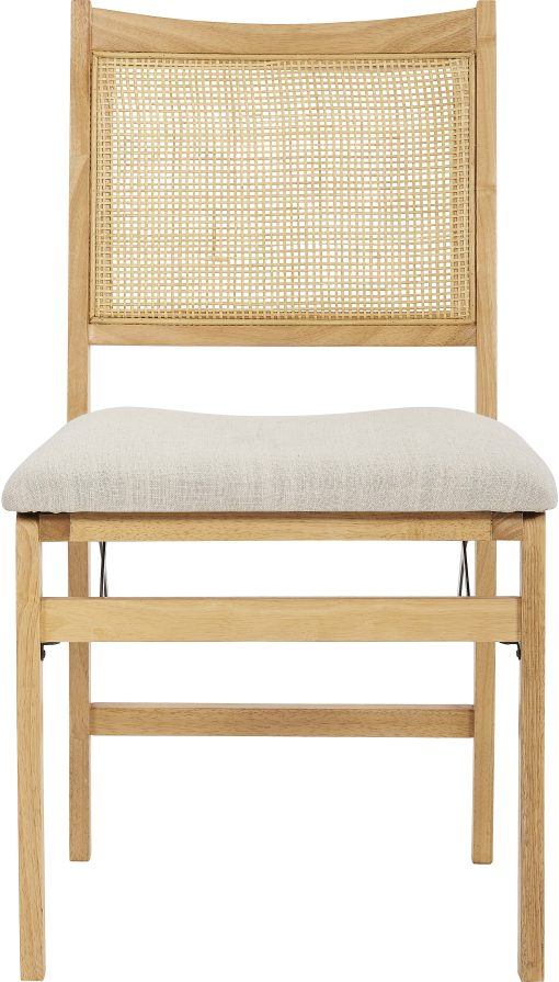 Powell Menlo Rattan Cane Folding Chair, Beige/Natural - Image 2