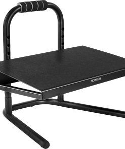 Mount-It! Adjustable Under Desk Footrest With Massaging Rollers, 15-3/4” x 14-7/16”, Black
