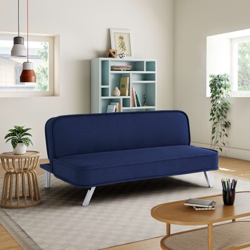 Lifestyle Solutions Turlock Convertible Futon, 66.1"W x 33.1"D x 29"H, Navy - Image 2