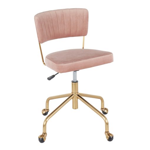 LumiSource Tania Mid-Back Task Chair, Gold/Pink - Image 2