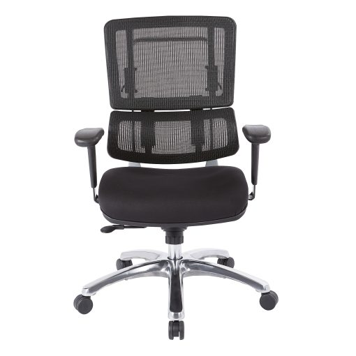 Office Star Pro Line II Pro X996 Vertical Mesh High Back Chair, Black/Coal Black FreeFlex /Polished Aluminum