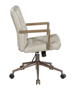Office Star Waltham Faux Leather High-Back Executive Office Chair, Taupe 2