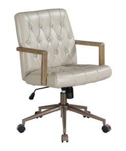 Office Star Waltham Faux Leather High-Back Executive Office Chair, Taupe