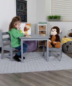 Flash Furniture Kids 3-Piece Table And Chair Set, Gray 2