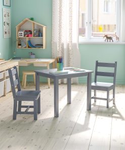 Flash Furniture Kids 3-Piece Table And Chair Set, Gray