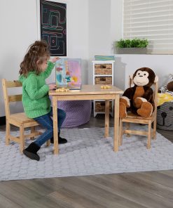 Flash Furniture Kids 3-Piece Table And Chair Set, Natural 2