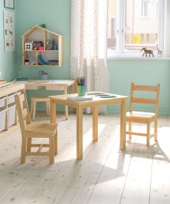 Flash Furniture Kids 3-Piece Table And Chair Set, Natural