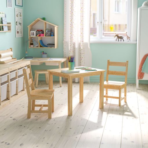 Flash Furniture Kids 3-Piece Table And Chair Set, Natural