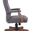 Boss Office Products Tufted Ergonomic Fabric High-Back Office Chair, Slate Gray/Driftwood