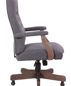 Boss Office Products Tufted Ergonomic Fabric High-Back Office Chair, Slate Gray/Driftwood