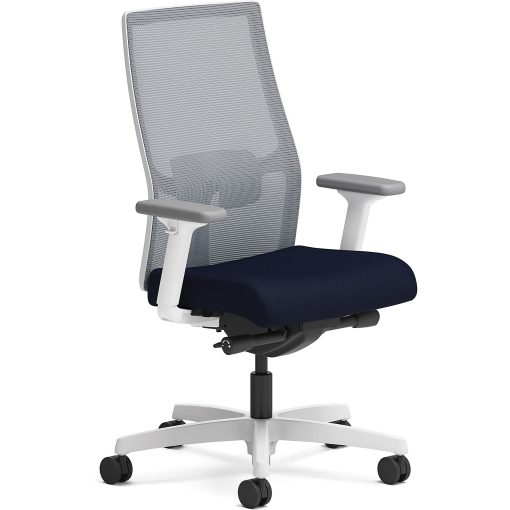 HON Ignition Mid-back Task Chair - Navy Seat Color - Fabric Seat Material - Fog Back Color - Mesh Back Material - I2M2AFC98ADW