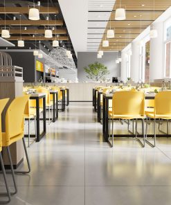 Flash Furniture HERCULES Series Full-Back Contoured Stacking Chair With Sled Base, Yellow 2
