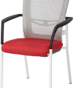 Office Star™ Low-Back Mesh Visitors Chair, Red 2