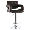 ALPHA HOME Saddle Design PU Leather Counter-Height Stools, White/Gold, Set Of 2 Stools 3