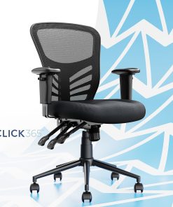 Click365 Flow Ergonomic Mesh Mid-Back Office Task Chair, Black 2