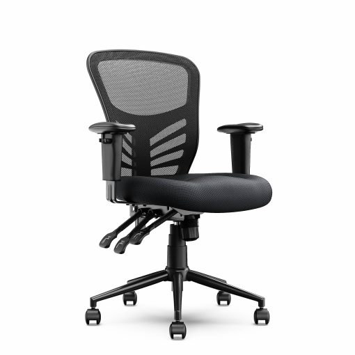 Click365 Flow Ergonomic Mesh Mid-Back Office Task Chair, Black