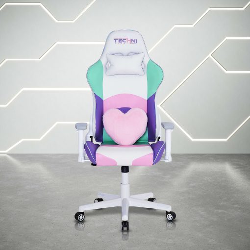 Techni Sport Kawaii Ergonomic Faux Leather Computer Gaming Chair, Multicolor - Image 2