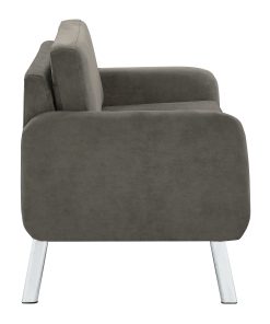 Office Star Lounge Loveseat, 33-1/2”H x 48”W x 28-3/4”D, Charcoal/Chrome 2