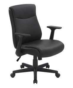Office Star™ Executive Ergonomic Faux Leather Mid-Back Manager’s Chair, Black 2