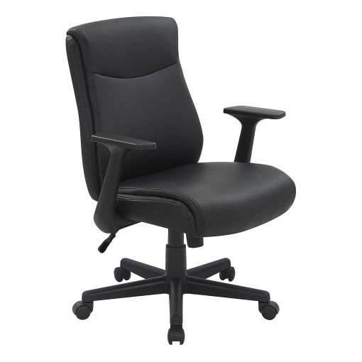 Office Star™ Executive Ergonomic Faux Leather Mid-Back Manager’s Chair, Black - Image 2