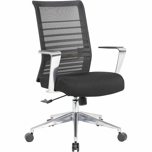 Lorell Horizontal Mesh High-Back Conference Chair - Black Seat Color - Fabric, Molded Foam Seat Material - Mesh Back Material - High Back - 1 Each - Image 2