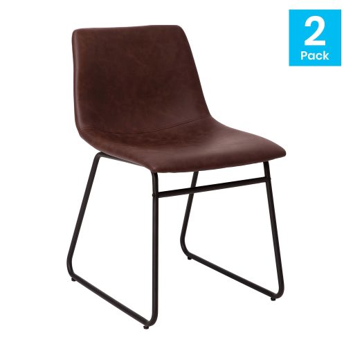 Flash Furniture Commercial Grade Dining Chairs, Brown/Black, Set Of 2 Chairs - Image 2