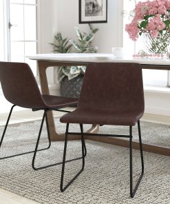 Flash Furniture Commercial Grade Dining Chairs, Brown/Black, Set Of 2 Chairs