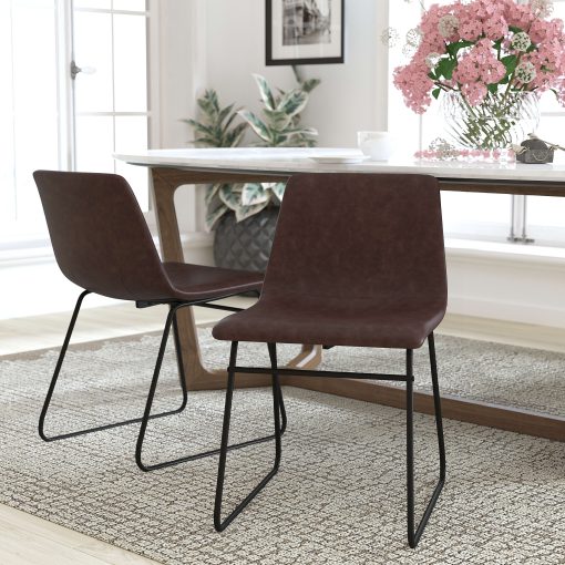 Flash Furniture Commercial Grade Dining Chairs, Brown/Black, Set Of 2 Chairs