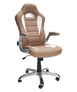 Techni Mobili Ergonomic Faux Leather High-Back Executive Office Chair, Camel