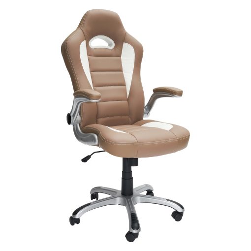 Techni Mobili Ergonomic Faux Leather High-Back Executive Office Chair, Camel