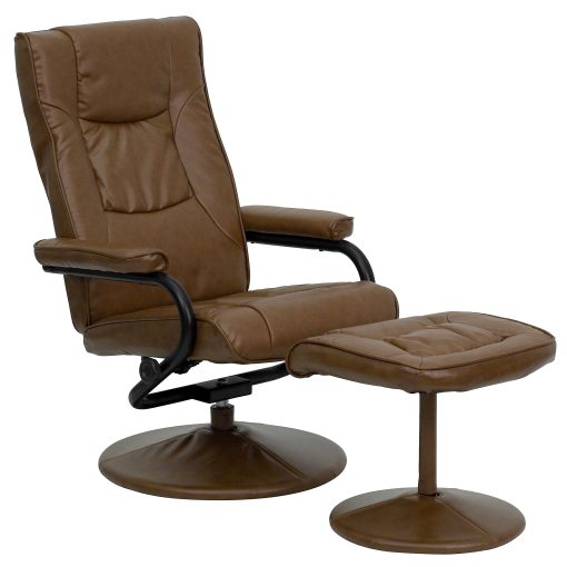 Flash Furniture Contemporary Recliner With Wrapped Base Ottoman, Palimino/Black - Image 2
