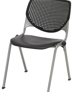 KFI Studios KOOL  With Casters Plastic Seat, Plastic Back Stacking Chair, 22″ Seat Width, Black Seat/Silver Frame, Quantity: 1 2