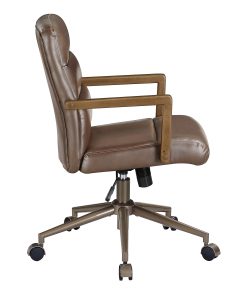 Office Star Henfield Faux Leather High-Back Executive Office Chair, Chocolate 2