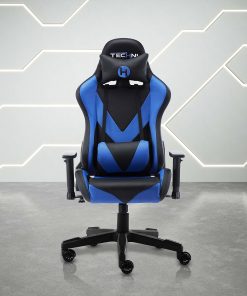 Techni Sport Ergonomic Faux Leather Computer Gaming Chair, Black/Blue 2