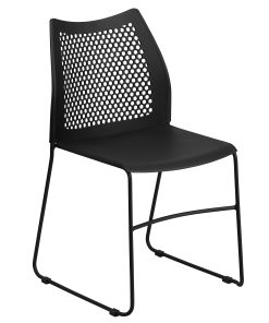 Flash Furniture HERCULES Series Stack Chairs, Black, Set Of 5 Chairs