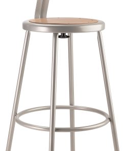 National Public Seating Hardboard Stool With Back, 30″H, Gray 2