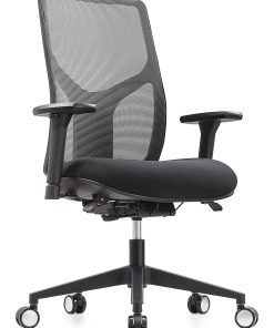 WorkPro® 4000 Series Multifunction Ergonomic Mesh/Fabric High-Back Executive Chair, Gray/Black, BIFMA Compliant