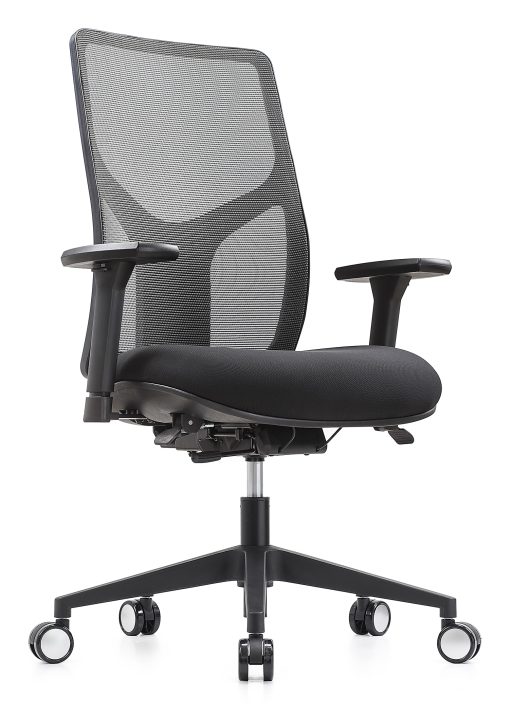 WorkPro® 4000 Series Multifunction Ergonomic Mesh/Fabric High-Back Executive Chair, Gray/Black, BIFMA Compliant