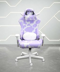 Techni Sport Cow Series Ergonomic Fabric Computer Gaming Chair, Lavender 2