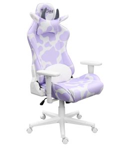Techni Sport Cow Series Ergonomic Fabric Computer Gaming Chair, Lavender