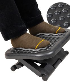 Mind Reader Adjustable-Height Footrest, 6-1/4″H x 13″W x 17″D, Black 2