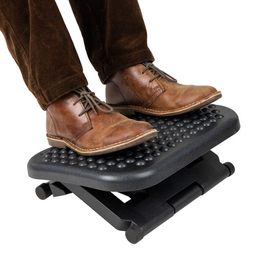 Mind Reader Adjustable-Height Footrest, 6-1/4"H x 13"W x 17"D, Black