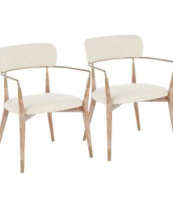 LumiSource Savannah Chairs, Cream/Copper/White Washed, Set Of 2 Chairs 2