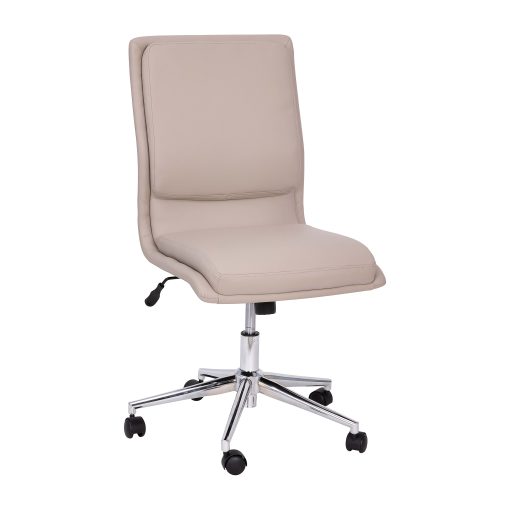 Flash Furniture Madigan Faux Leather Mid-Back Armless Swivel Task Office Chair, Taupe - Image 2